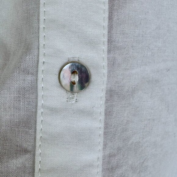 Maye The Fleur Cotton White Eyelet Embroidered 3/4 Ballon Sleeve Blouse Small - Picture 6 of 14